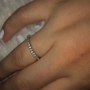 Silver Cubic Zirconia Eternity Ring